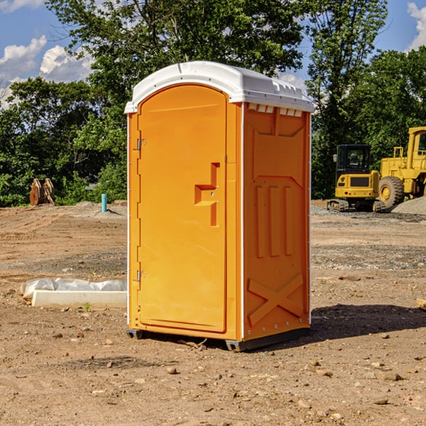 how often are the portable restrooms cleaned and serviced during a rental period in Hosmer